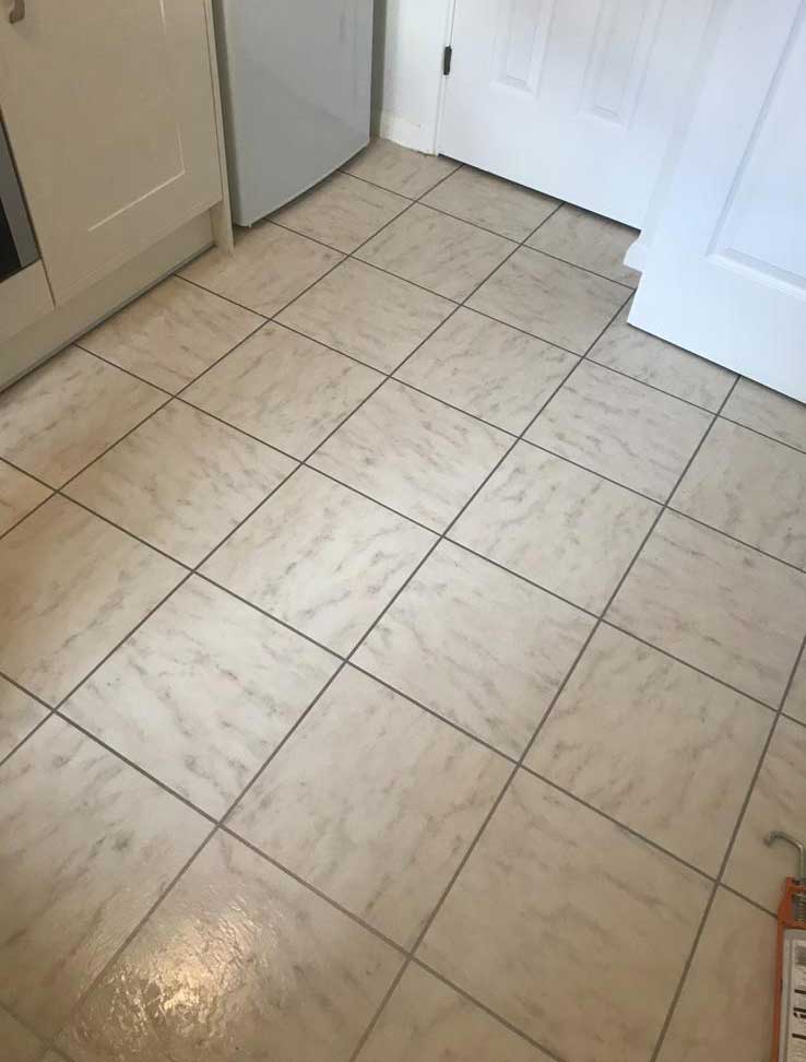 Cream tile-effect LVT