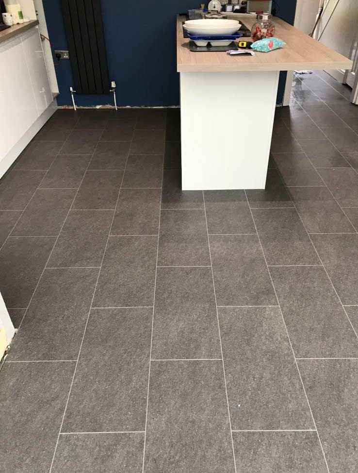 Stone-effect LVT tiles