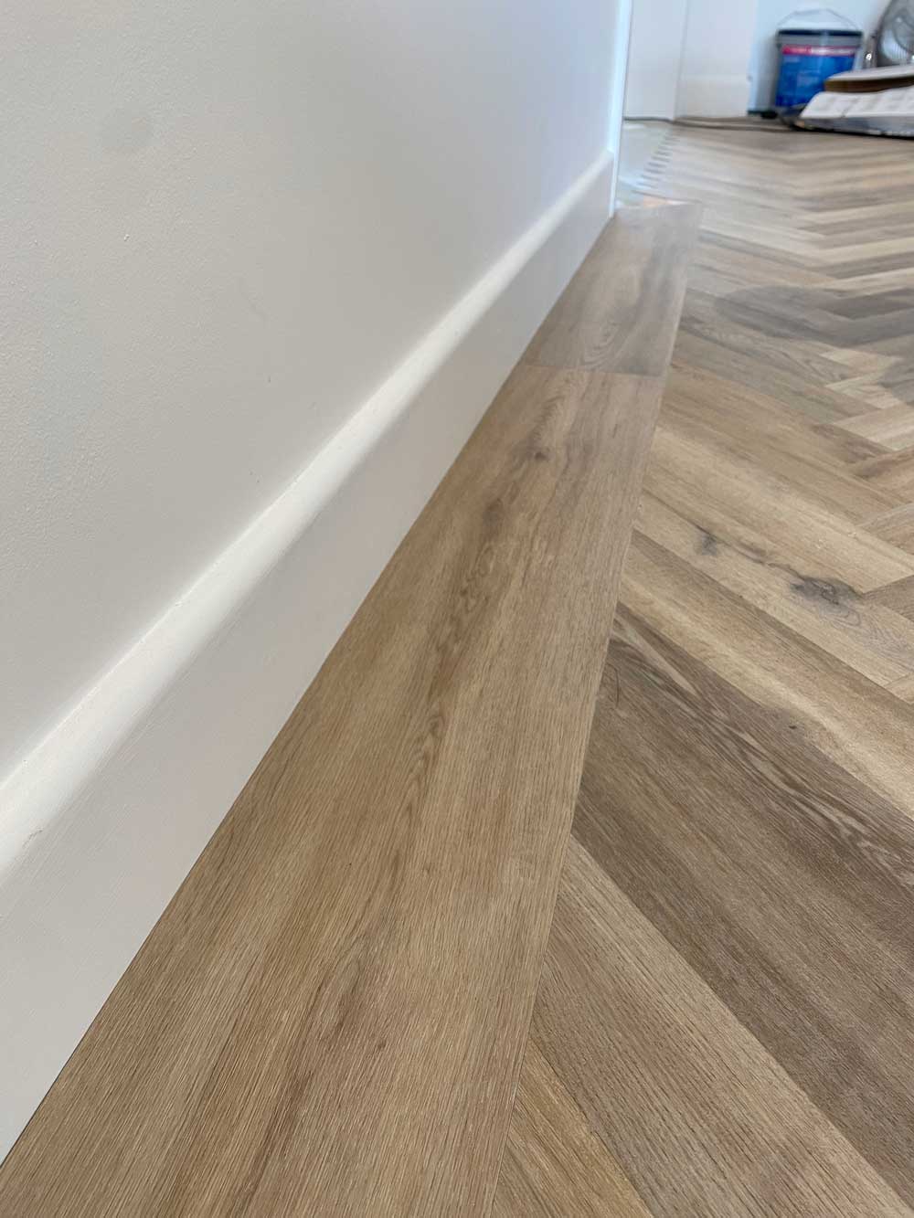 Grey plank hallway