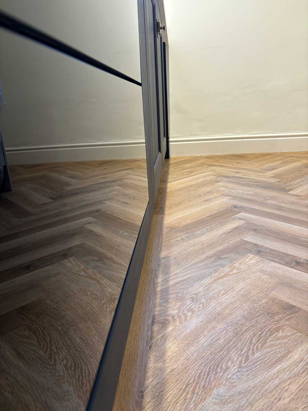 Herringbone LVT hall