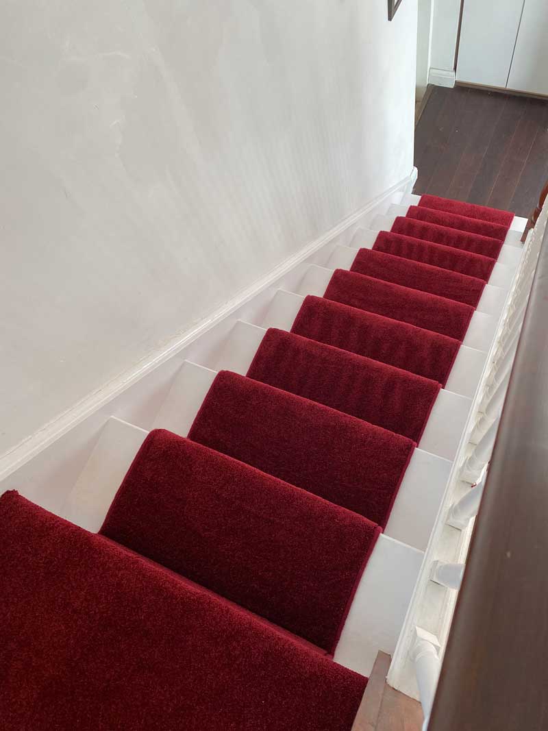 Red stair carpet